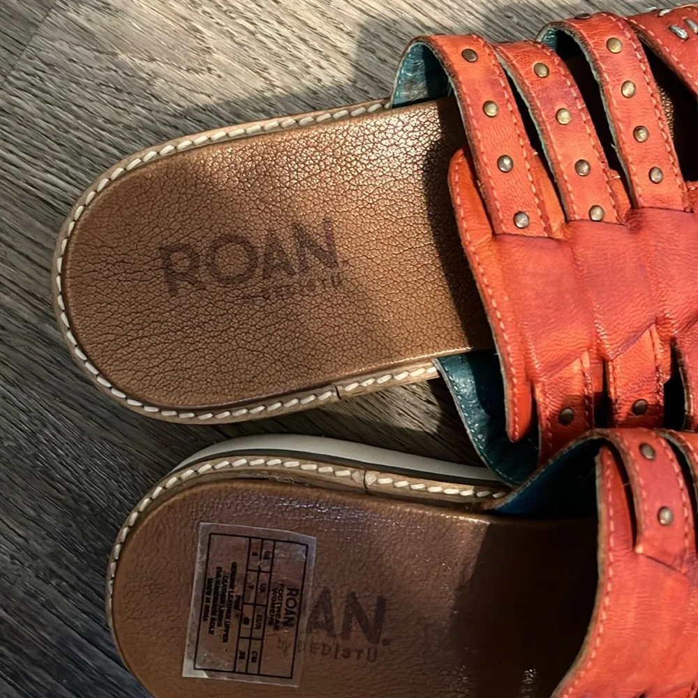ROAN Women's Burnt Red Slide Slip on Sandals Size 9 - Picture 2 of 12